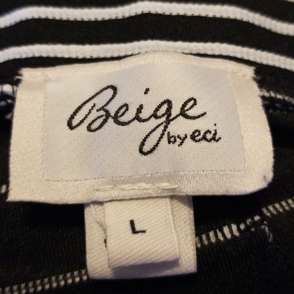 Beige by Eci White on Black Striped Pencil Skirt - Picture 2 of 2